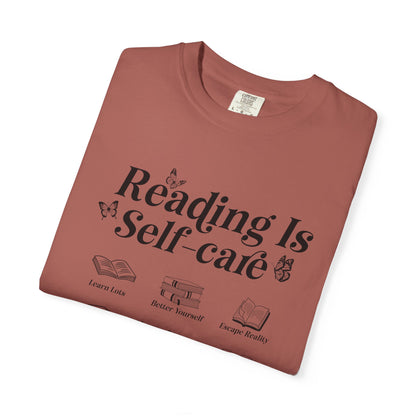 Book Lover Tee, Relaxation Vibes Shirt, Mindfulness Gift, Cozy Reading Top - PopCultureByDesign36