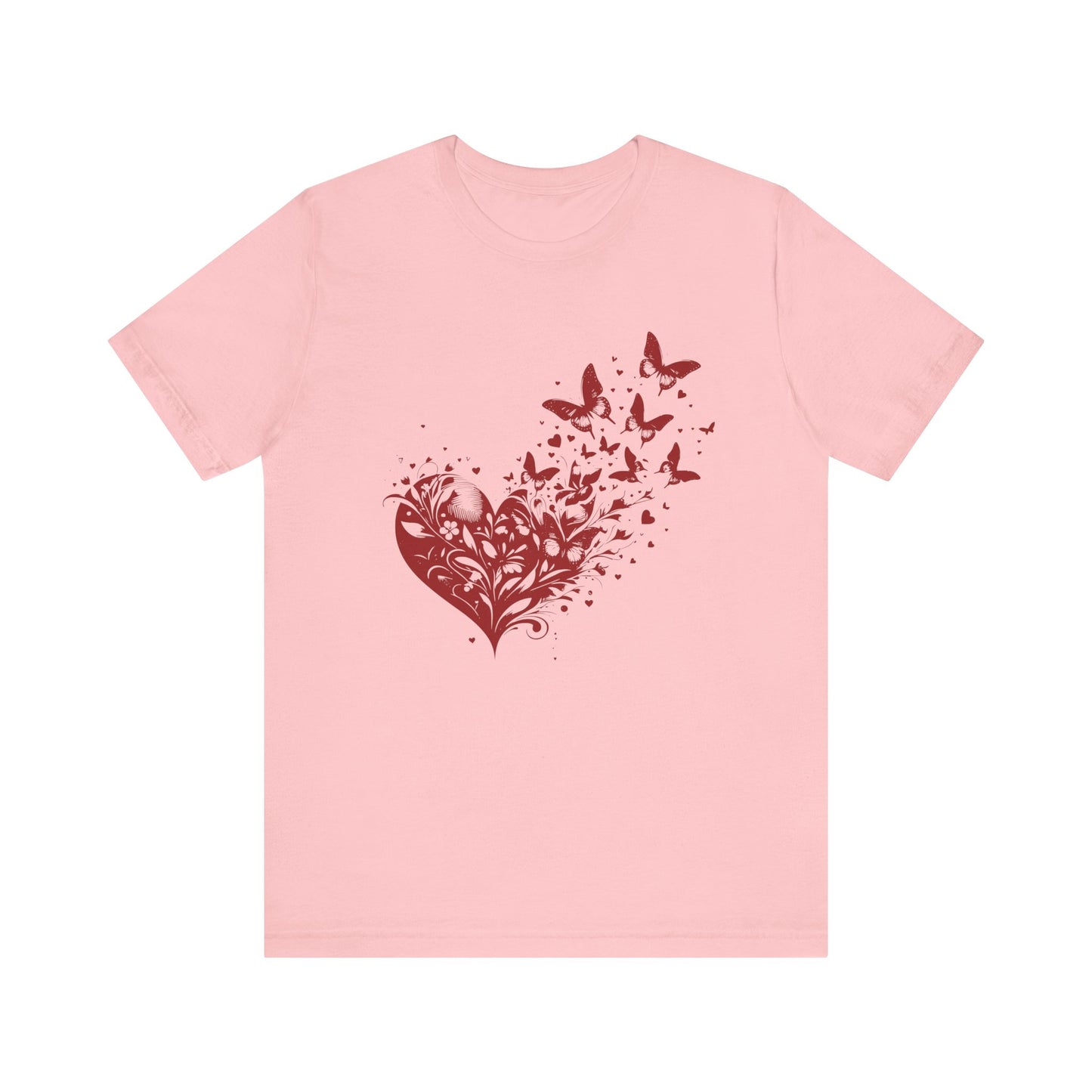 Butterfly Heart Valentines Day Shirt, Butterfly Valentine Tee, Cute Heart T-Shirt - PopCultureByDesign36