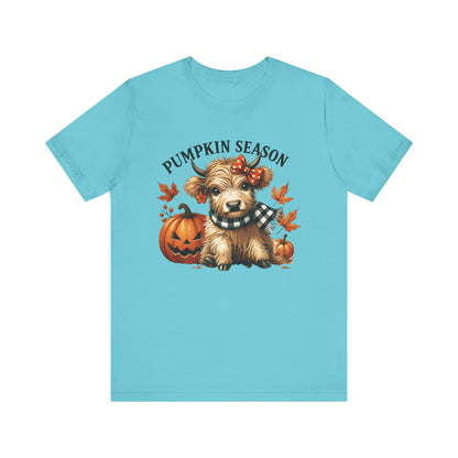 Pumpkin season, cute highland cow, baby cow shirt, Cute Cow shirt - PopCultureByDesign36