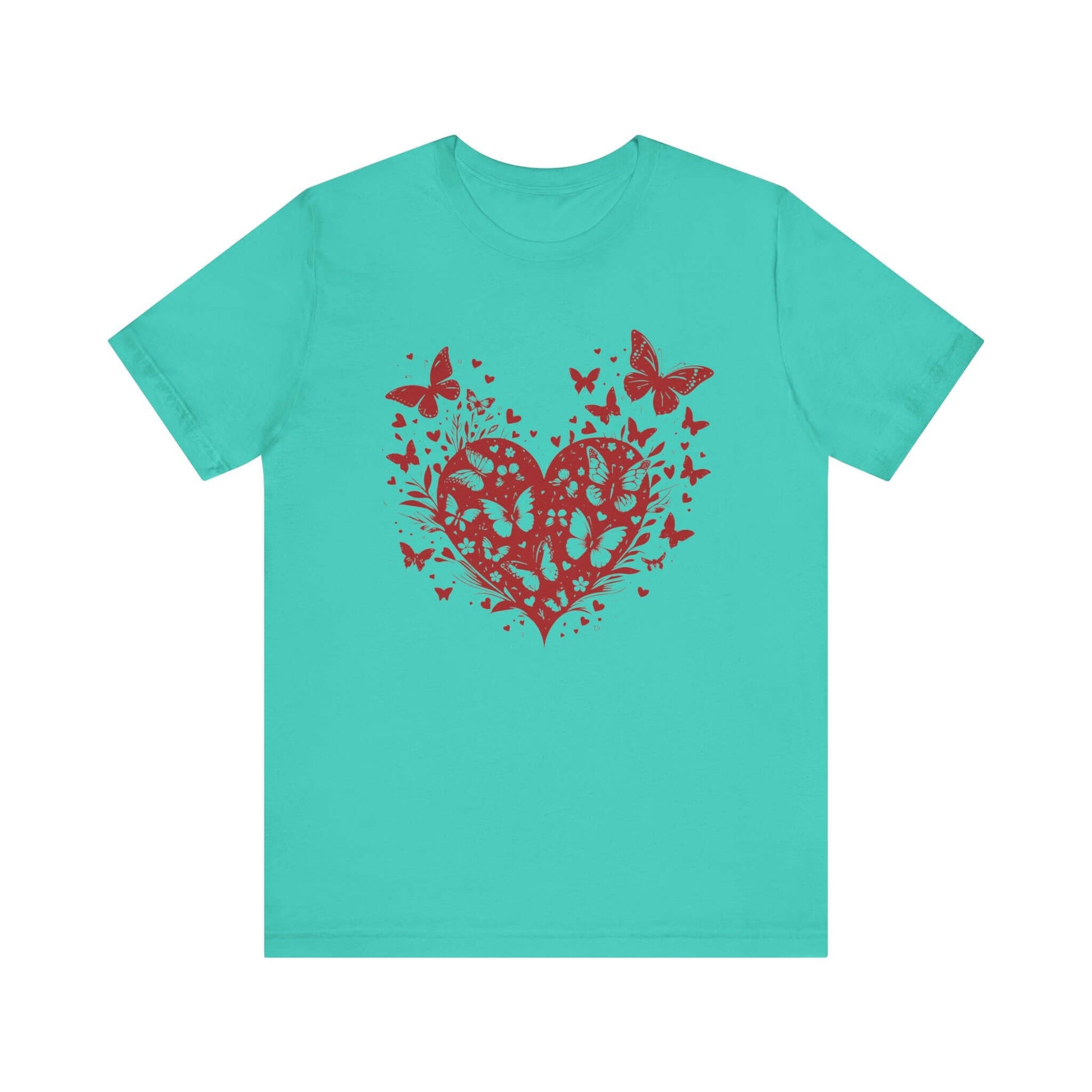 Butterfly Heart Valentines Day Shirt, Butterfly Valentine Tee, Cute Heart T-Shirt - PopCultureByDesign36
