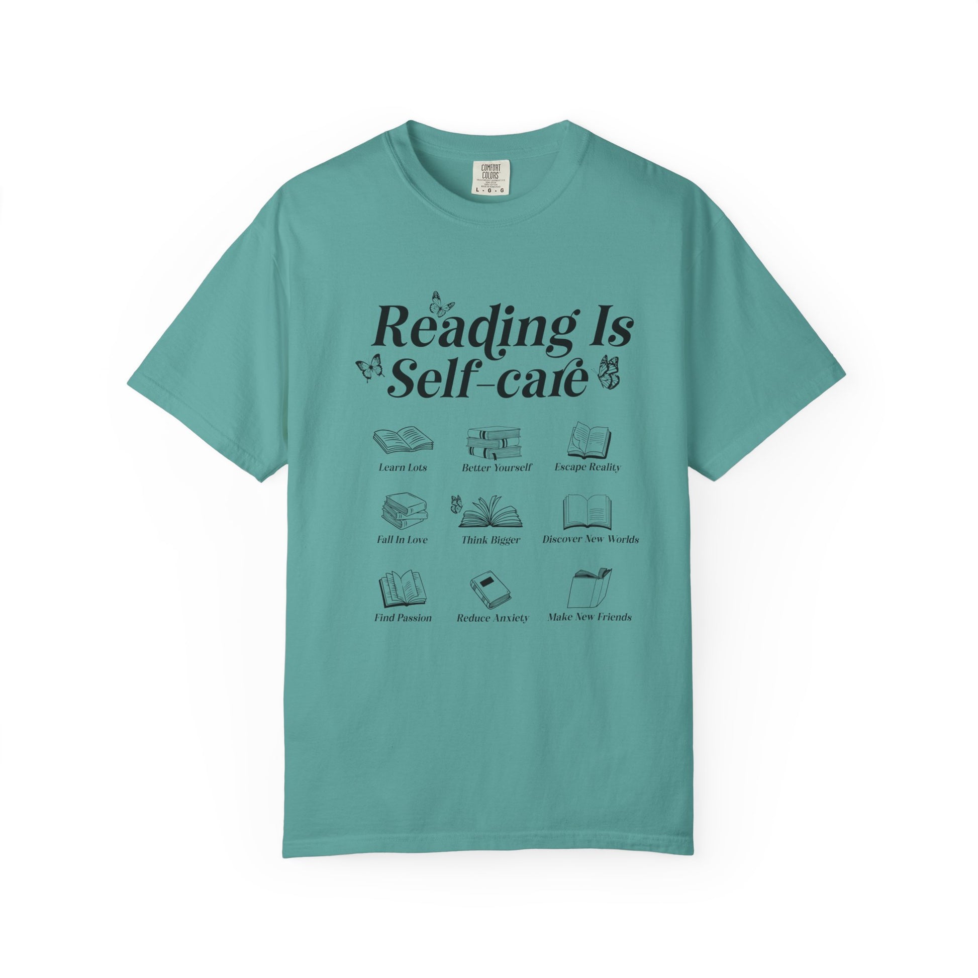 Book Lover Tee, Relaxation Vibes Shirt, Mindfulness Gift, Cozy Reading Top - PopCultureByDesign36