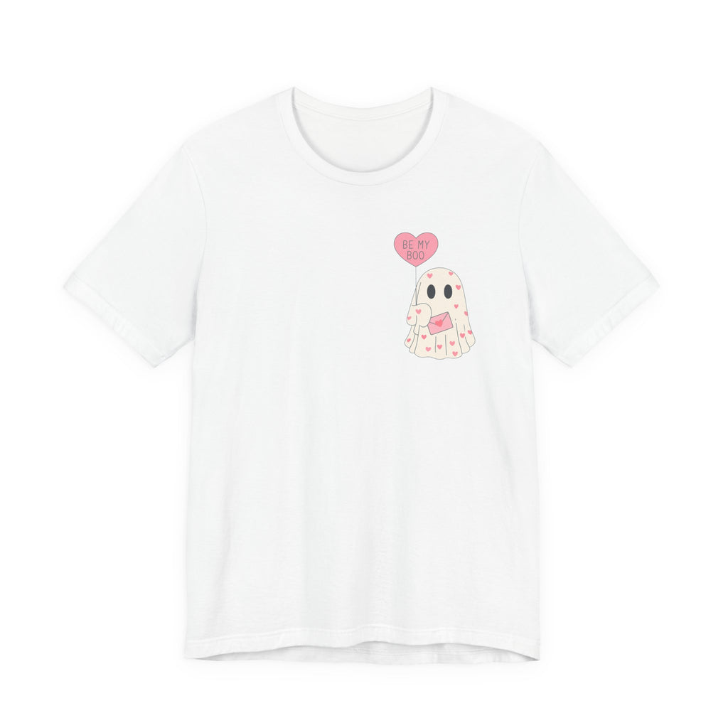 Valentine's 'Be My Boo' Ghost Tee — Cute Ghost Holding 'Be Mine' Balloon by PopCultureByDesign36