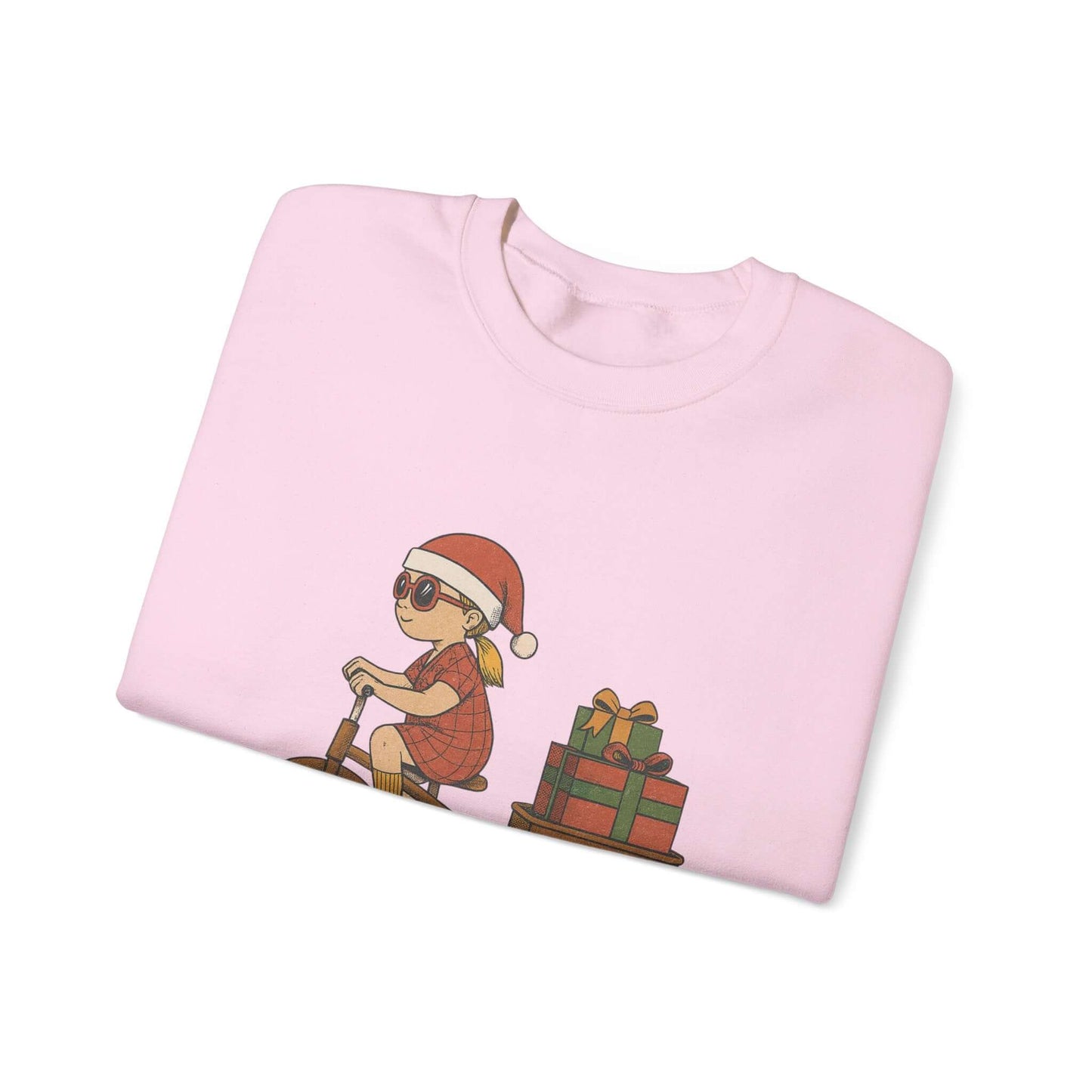 Christmas Bike Ride Sweatshirt, Santa Hat Daughter Gift