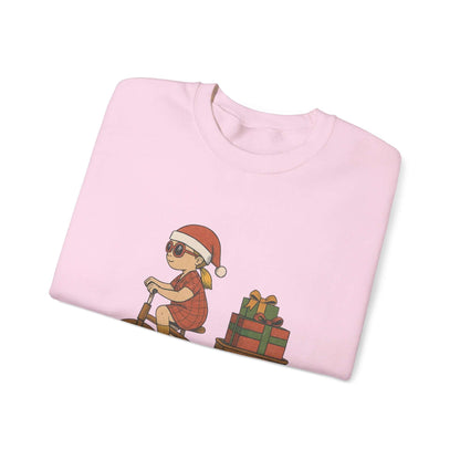 Christmas Bike Ride Sweatshirt, Santa Hat Daughter Gift