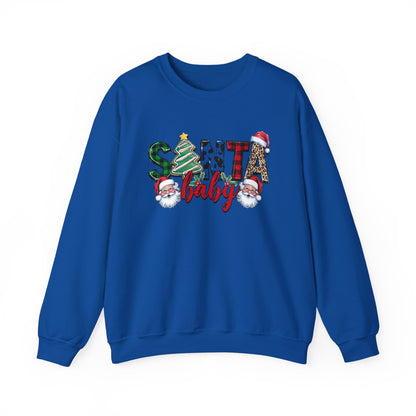Santa Baby Sweatshirt, Merry Christmas Sweater, Retro Santa Sweatshirt - PopCultureByDesign36