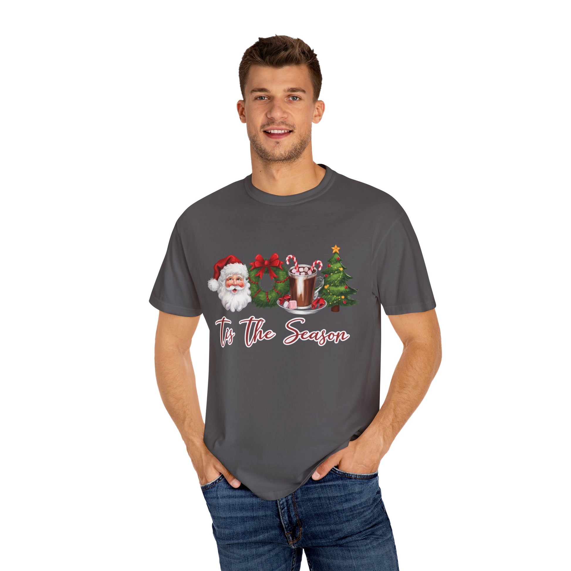 Comfort Colors® Retro Christmas, Tis the Season, Santa Claus Watercolor Christmas - PopCultureByDesign36