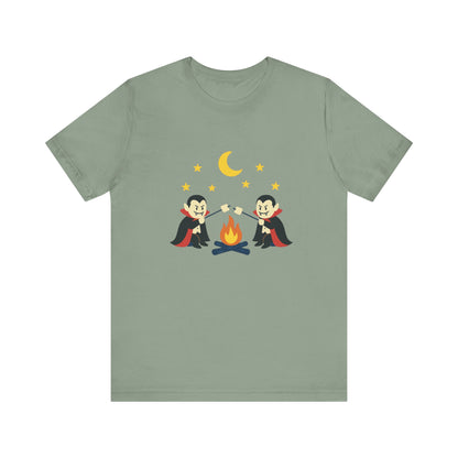 Camping Dracula Tee, Halloween Shirt, Spooky Camping Top - PopCultureByDesign36