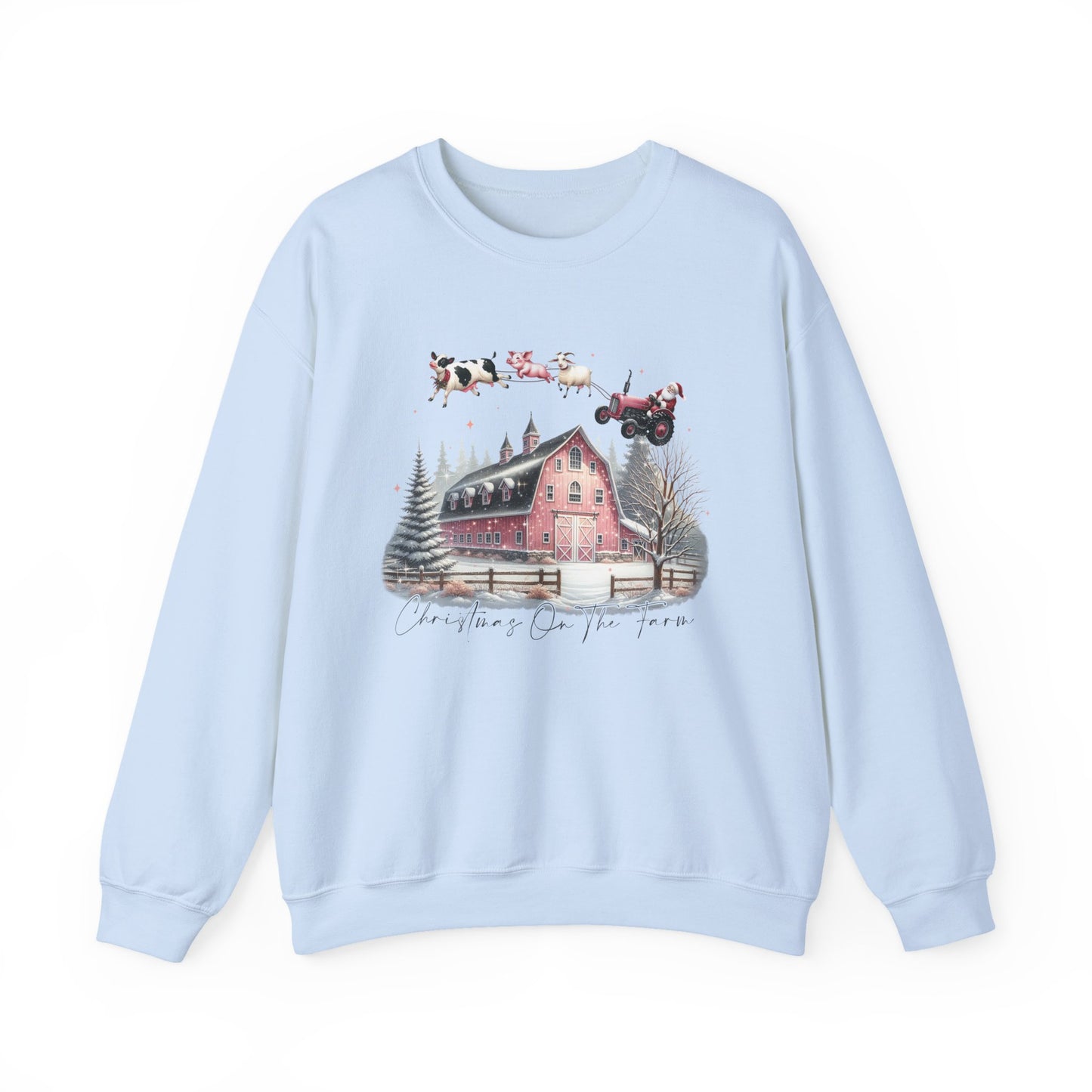 Christmas on the Farm Sweatshirt, Santa Tractor Farmhouse Tee - PopCultureByDesign36