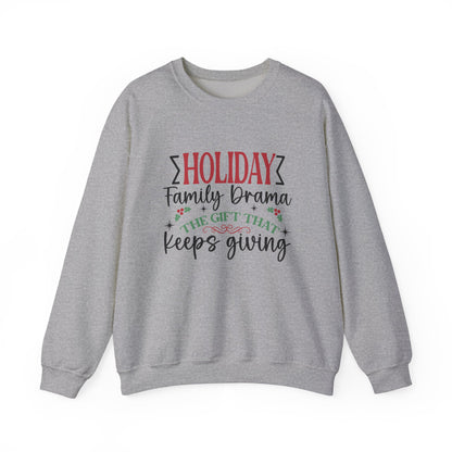 Holiday Family Drama The Gift That Keeps Giving Sweatshirt, Family Matching - PopCultureByDesign36