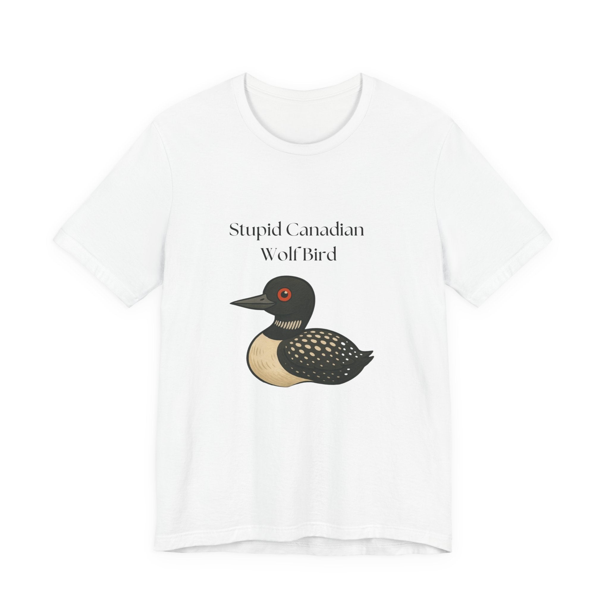 Funny Hockey Shirt — "Stupid Canadian Wolf Bird" Tee by PopCultureByDesign36