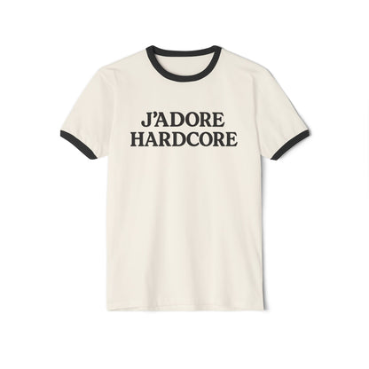 J'Adore Hardcore Ringer T-Shirt — Bold French-Inspired Statement Tee