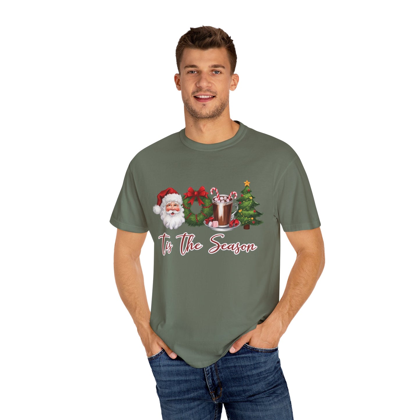 Comfort Colors® Retro Christmas, Tis the Season, Santa Claus Watercolor Christmas - PopCultureByDesign36