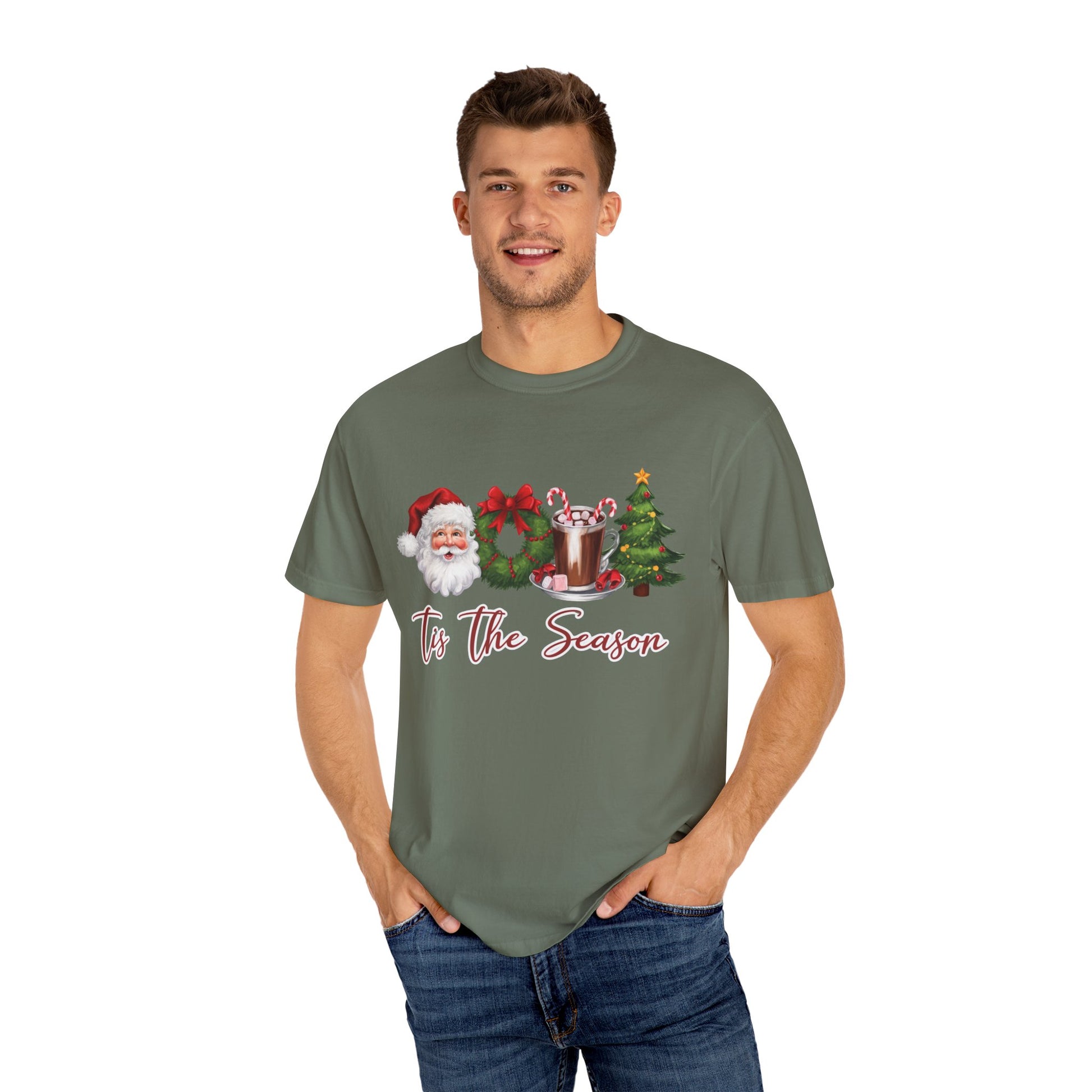 Comfort Colors® Retro Christmas, Tis the Season, Santa Claus Watercolor Christmas - PopCultureByDesign36