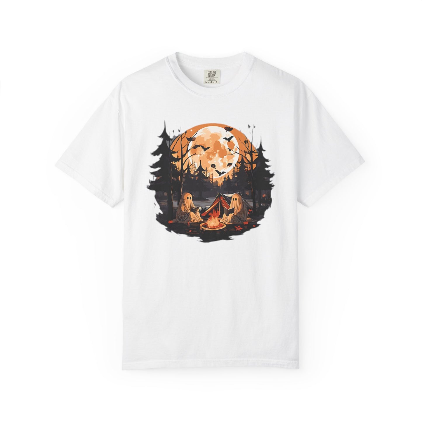 Cute Ghost Shirt, ghost reading Shirt, Cute campfire ghost - PopCultureByDesign36