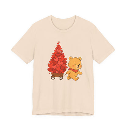 Valentine Bear Tee — Cute Bear with Heart-Filled Wagon