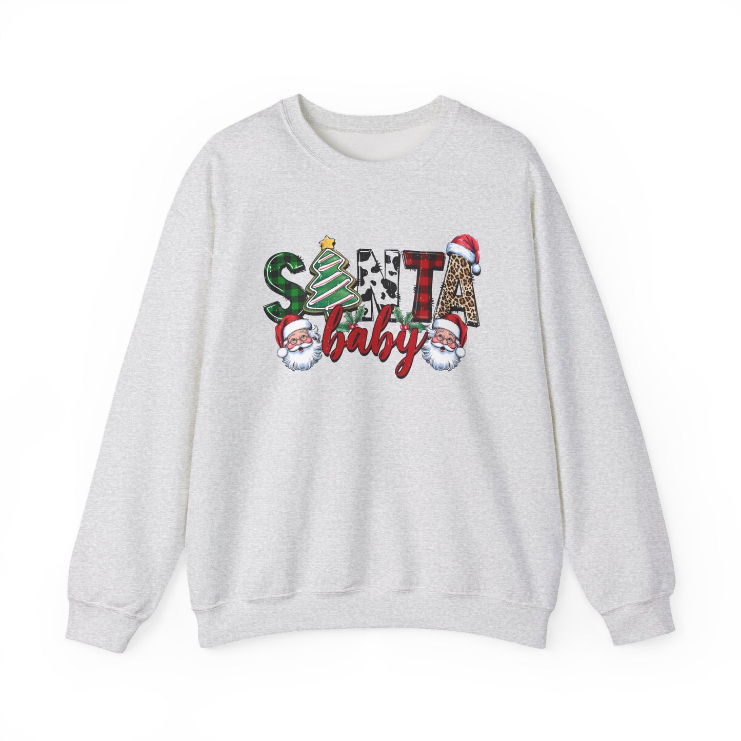 Santa Baby Sweatshirt, Merry Christmas Sweater, Retro Santa Sweatshirt - PopCultureByDesign36