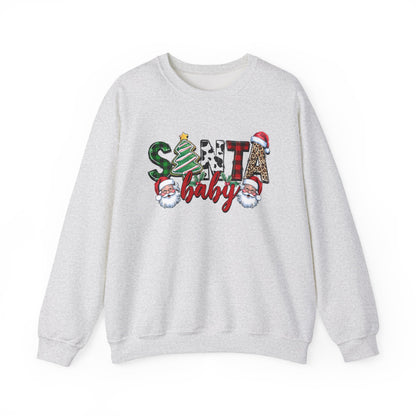 Santa Baby Sweatshirt, Merry Christmas Sweater, Retro Santa Sweatshirt - PopCultureByDesign36
