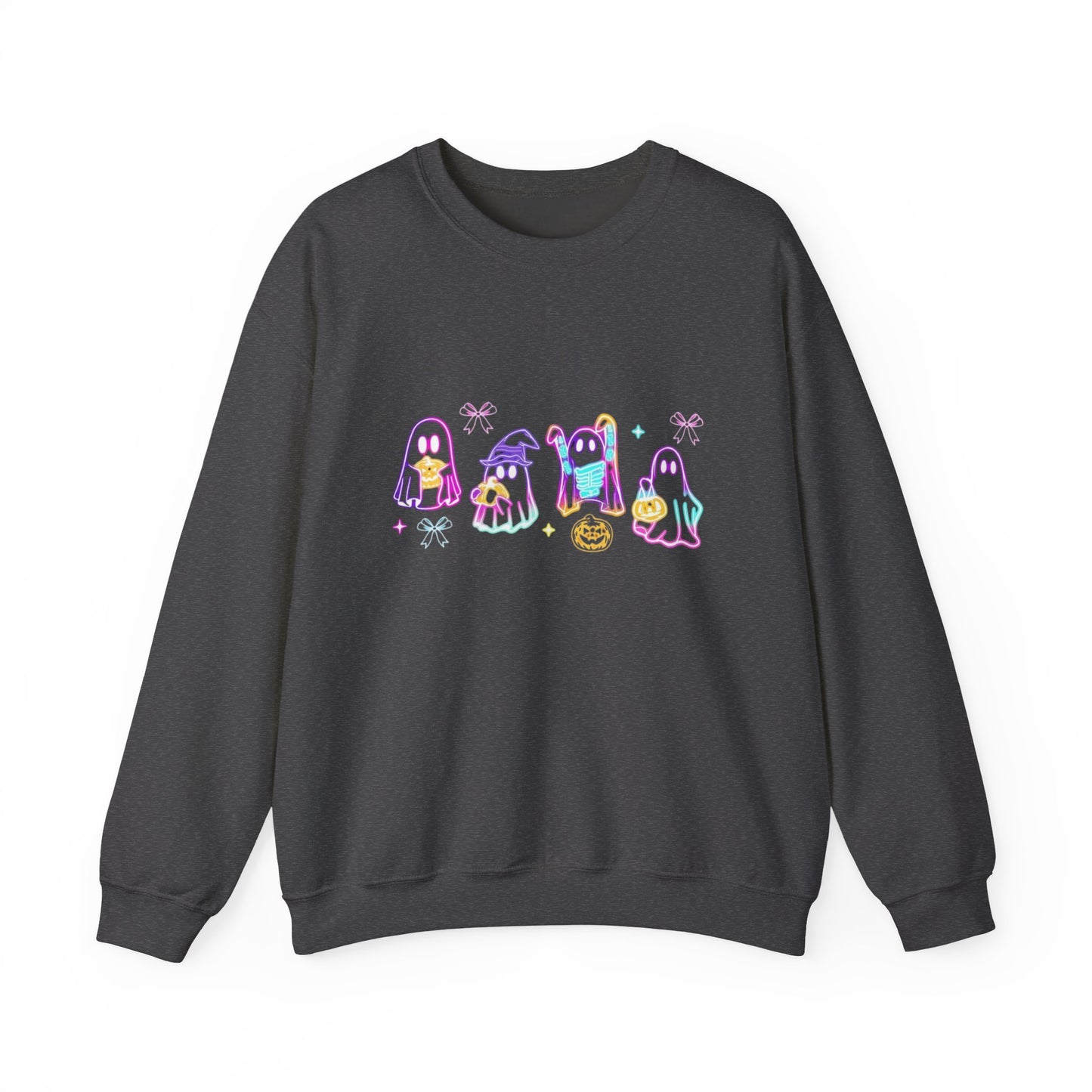 Ghost Neon Color Halloween Sweatshirt, Halloween Party Sweater - PopCultureByDesign36