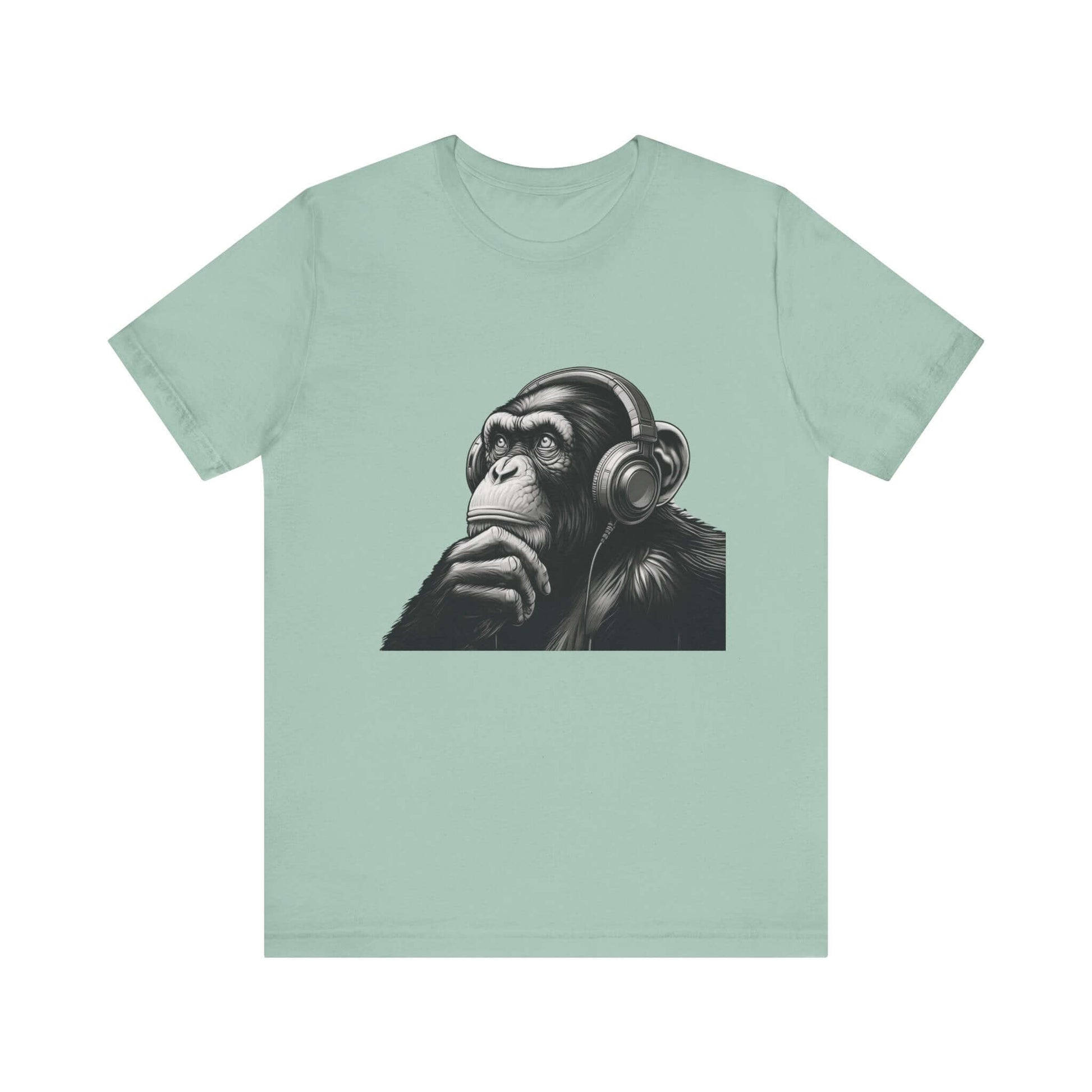 Chimpanzee Wearing Headphones Shirt, Pop Art Fans, Music Lover Shirt - PopCultureByDesign36