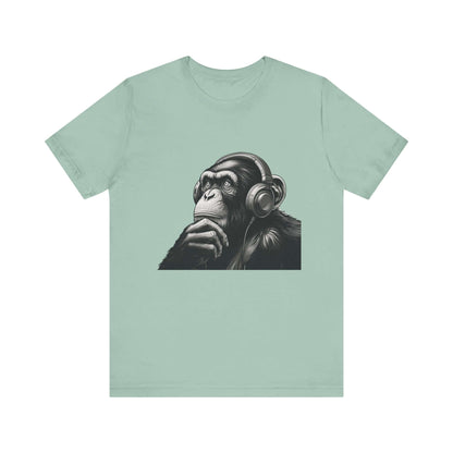 Chimpanzee Wearing Headphones Shirt, Pop Art Fans, Music Lover Shirt - PopCultureByDesign36