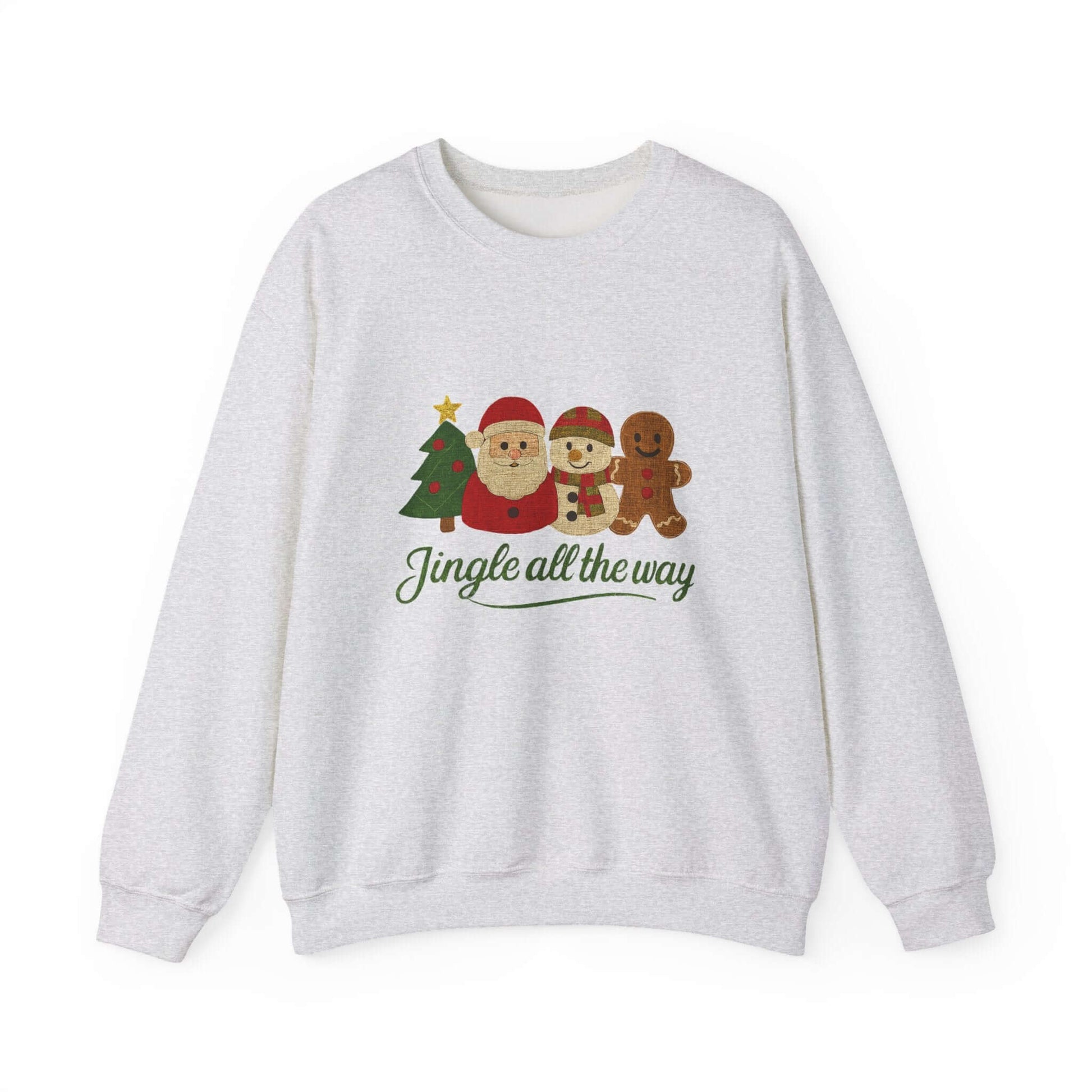 Christmas Jingle All the Way Sweatshirt, Santa Snowman Gingerbread Sweatshirt - PopCultureByDesign36