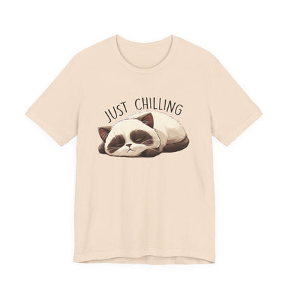 Just Chilling, Lazy Cat Shirt, Cute Cat Shirt, Cat Lover Gift, Funny Cat Shirt - PopCultureByDesign36