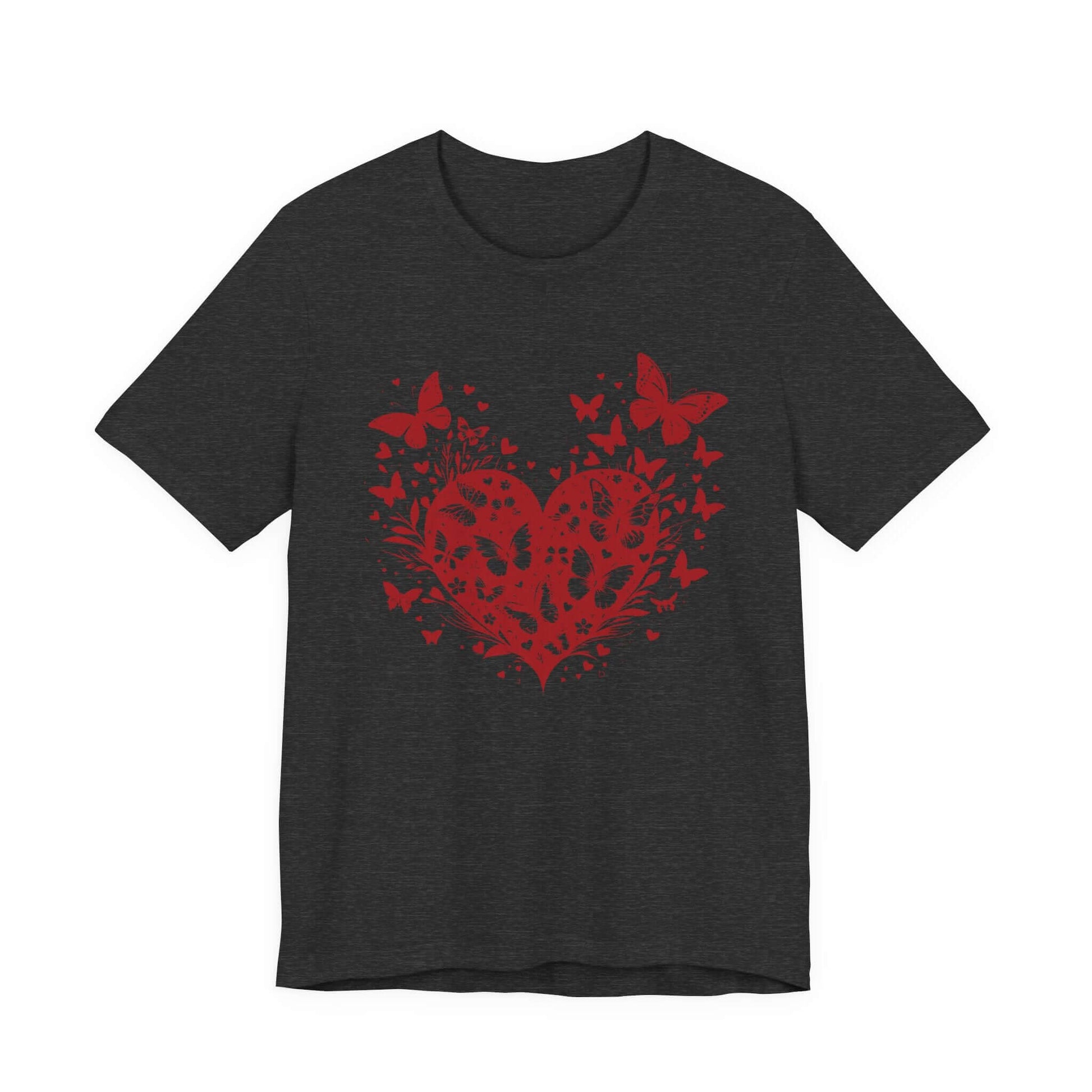Butterfly Heart Valentines Day Shirt, Butterfly Valentine Tee, Cute Heart T-Shirt - PopCultureByDesign36