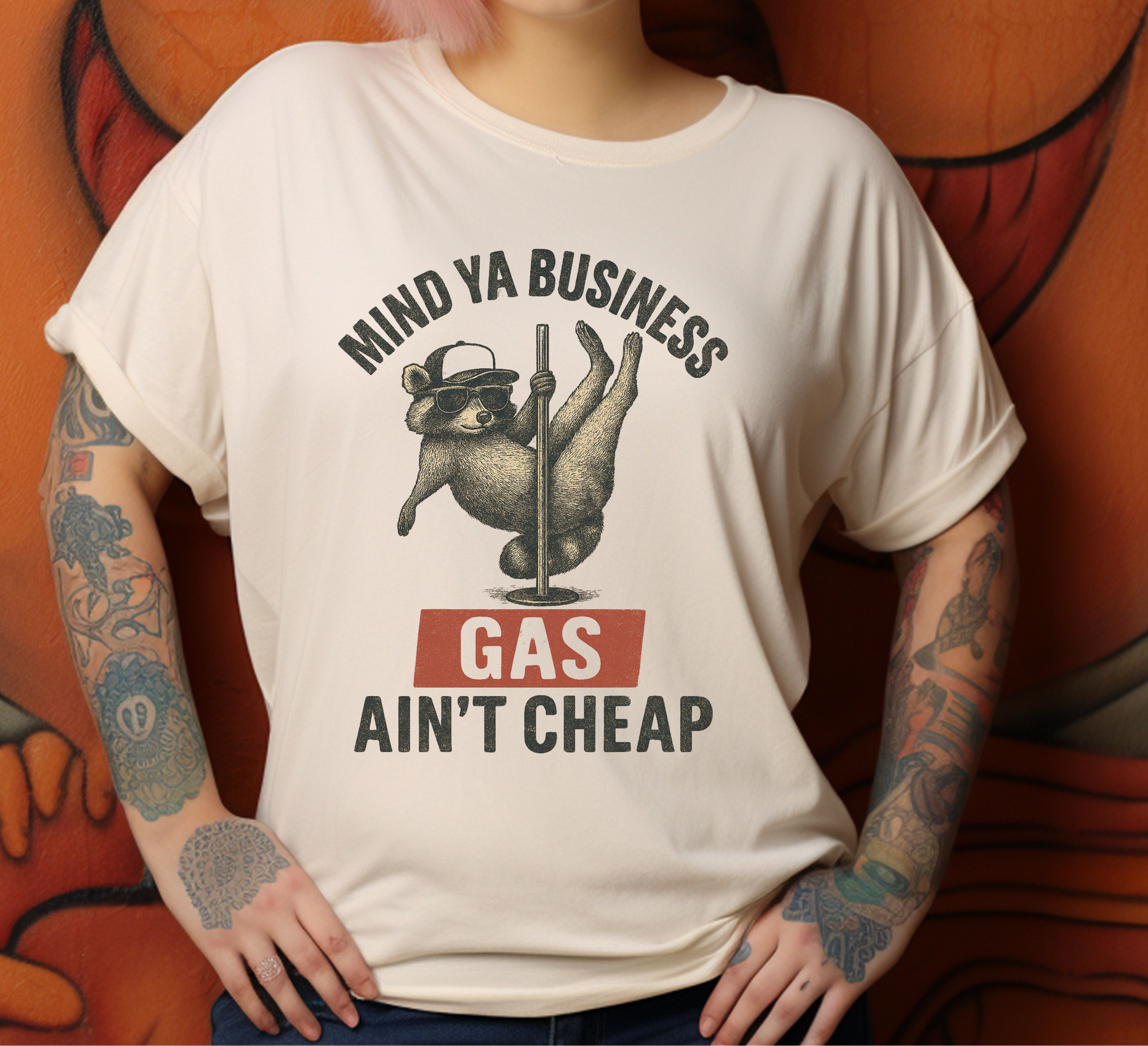 Funny Raccoon Pole Dancing Unisex Tee, Humorous Graphic Tee, - PopCultureByDesign36