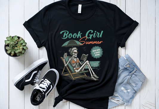 Book Girl Summer Shirt, Reading Lover Tee, Literary Bookworm Top - PopCultureByDesign36