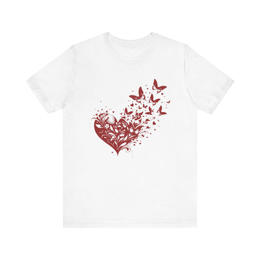 Butterfly Heart Valentines Day Shirt, Butterfly Valentine Tee, Cute Heart T-Shirt - PopCultureByDesign36