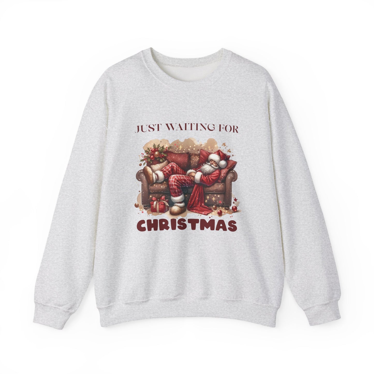 Just Waiting For Christmas Sweatshirt,Santa Clause Shirt ,Funny Christmas Shirt - PopCultureByDesign36