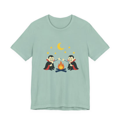Camping Dracula Tee, Halloween Shirt, Spooky Camping Top - PopCultureByDesign36