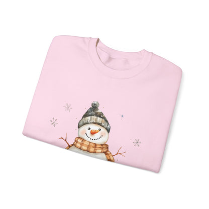Snowman Crewneck Sweatshirt, Winter Holiday Jumper, Christmas Snowman Sweater, Festive Winter Apparel, Cute Winter Pullover