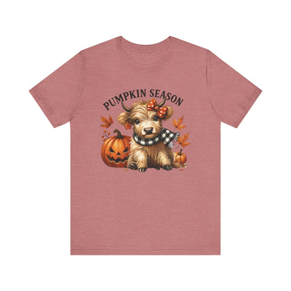 Pumpkin season, cute highland cow, baby cow shirt, Cute Cow shirt - PopCultureByDesign36