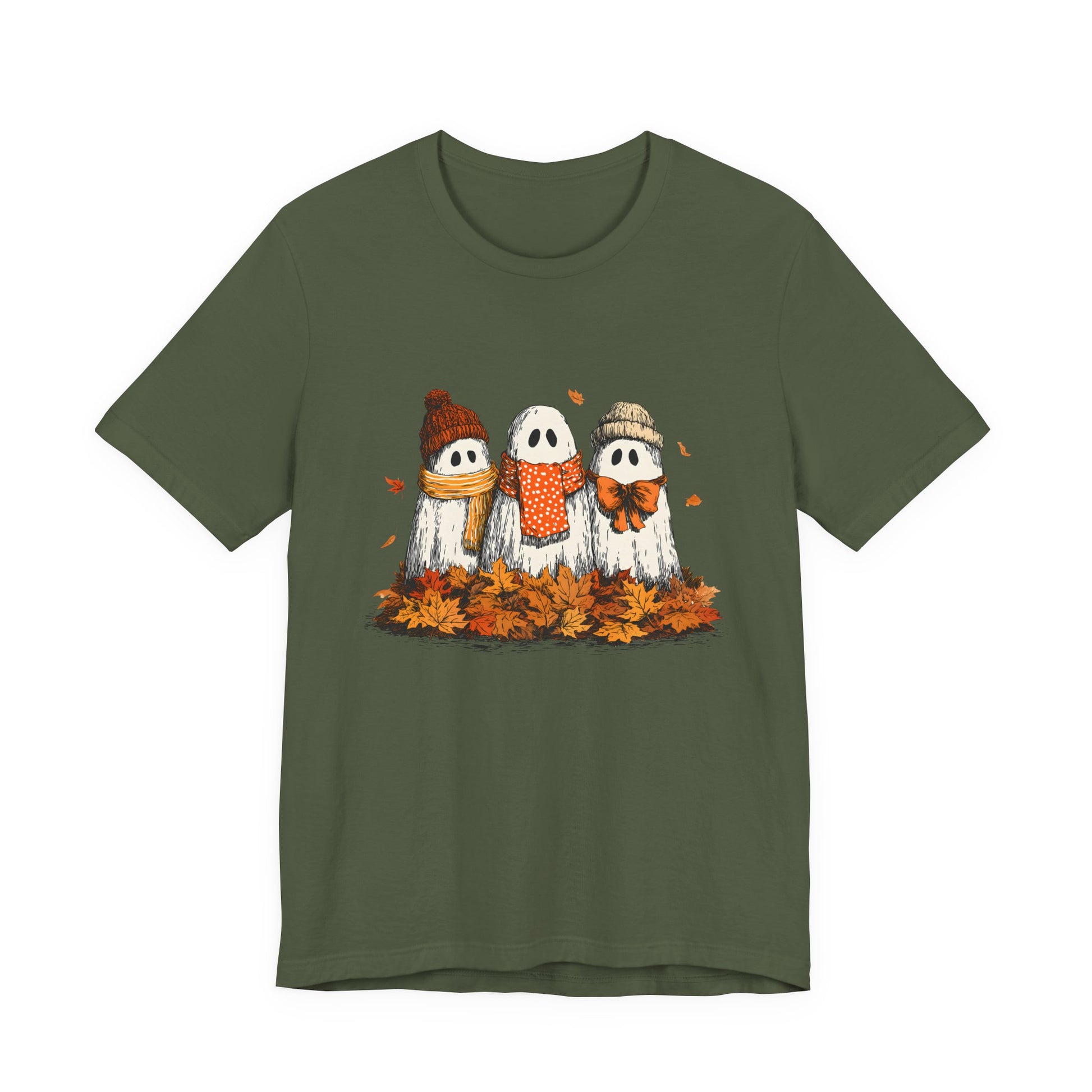 Cute Fall Ghosts Tee, Halloween T-Shirt, Ghost Graphic Tee - PopCultureByDesign36