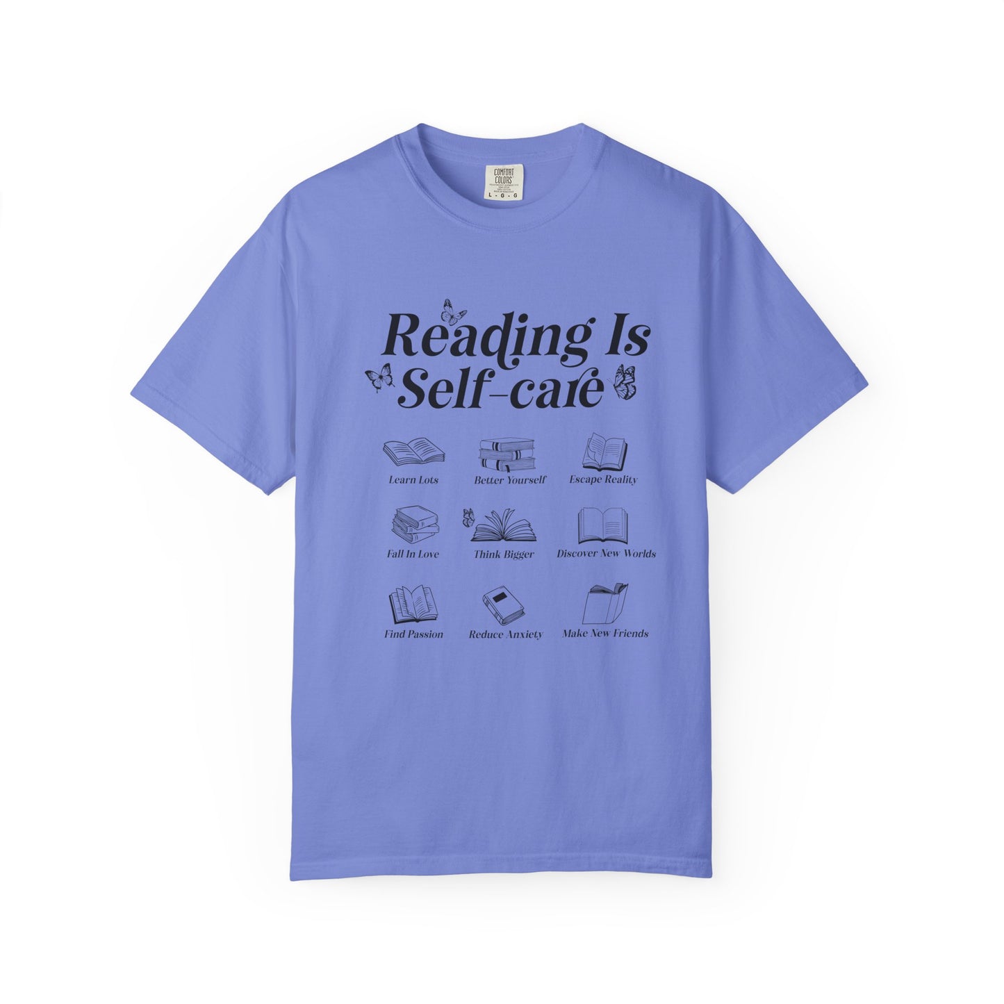 Book Lover Tee, Relaxation Vibes Shirt, Mindfulness Gift, Cozy Reading Top - PopCultureByDesign36