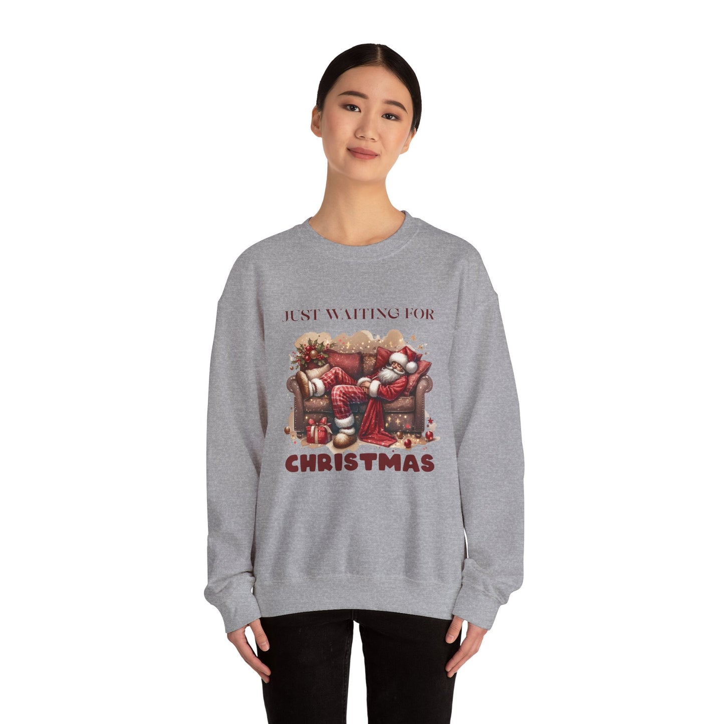 Just Waiting For Christmas Sweatshirt,Santa Clause Shirt ,Funny Christmas Shirt - PopCultureByDesign36