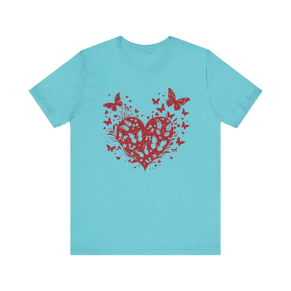 Butterfly Heart Valentines Day Shirt, Butterfly Valentine Tee, Cute Heart T-Shirt - PopCultureByDesign36