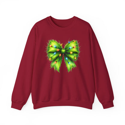Christmas Bow Sweatshirt, Funny Holiday Sweatshirt, Coquette Christmas Bow - PopCultureByDesign36