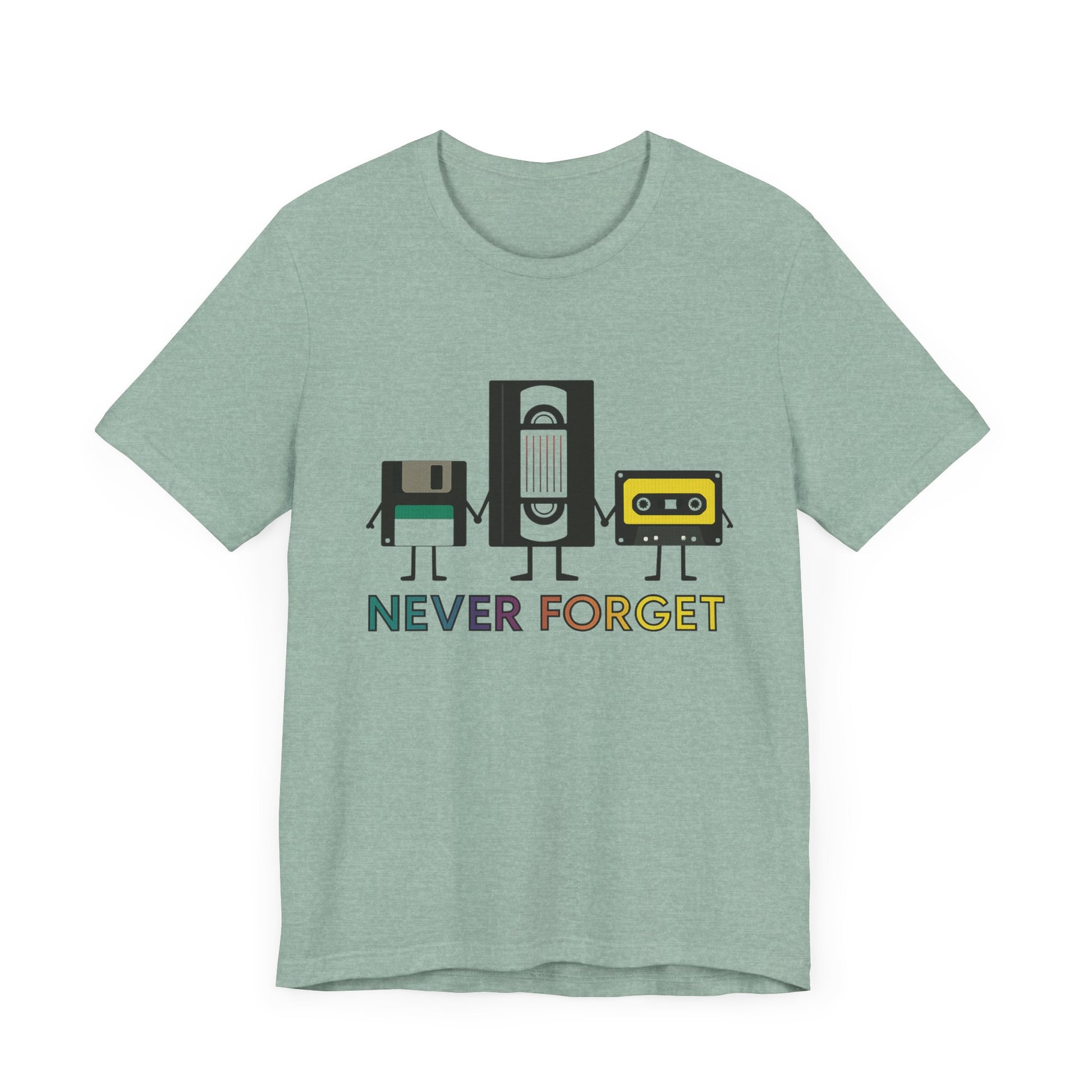 Retro VHS & Cassette Tape Unisex Tee, Vintage Never Forget T-Shirt - PopCultureByDesign36