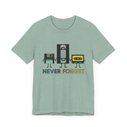 Retro VHS & Cassette Tape Unisex Tee, Vintage Never Forget T-Shirt - PopCultureByDesign36
