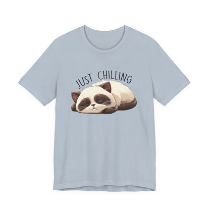 Just Chilling, Lazy Cat Shirt, Cute Cat Shirt, Cat Lover Gift, Funny Cat Shirt - PopCultureByDesign36