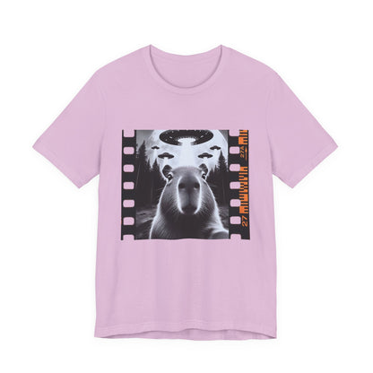 Capybara UFO Funny Tshirt, Cool Capybaras Meme T-Shirt, Alien Abduction Gift Tee - PopCultureByDesign36