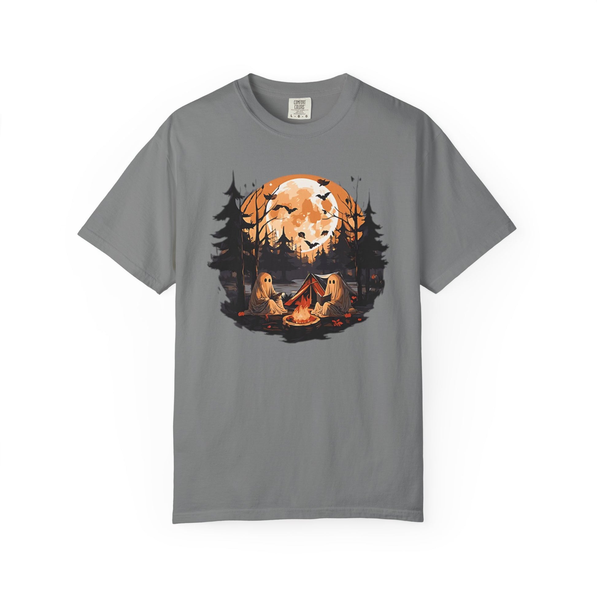 Cute Ghost Shirt, ghost reading Shirt, Cute campfire ghost - PopCultureByDesign36