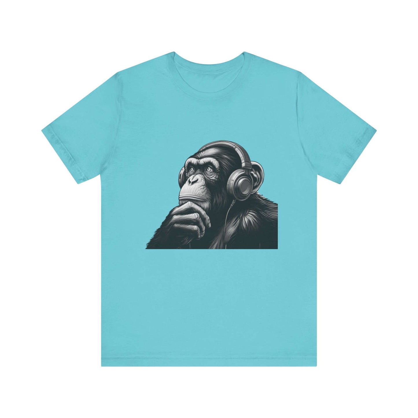 Chimpanzee Wearing Headphones Shirt, Pop Art Fans, Music Lover Shirt - PopCultureByDesign36