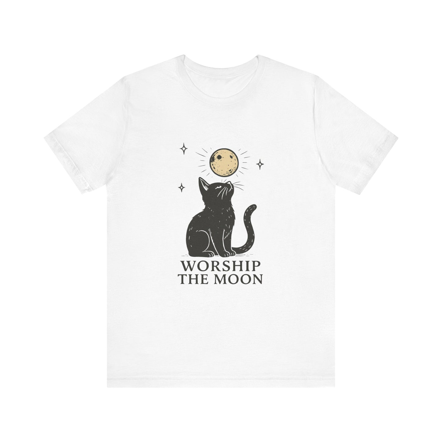 Worship The Moon, Cute Kitten Shirt, Celestial Cat Shirt - PopCultureByDesign36