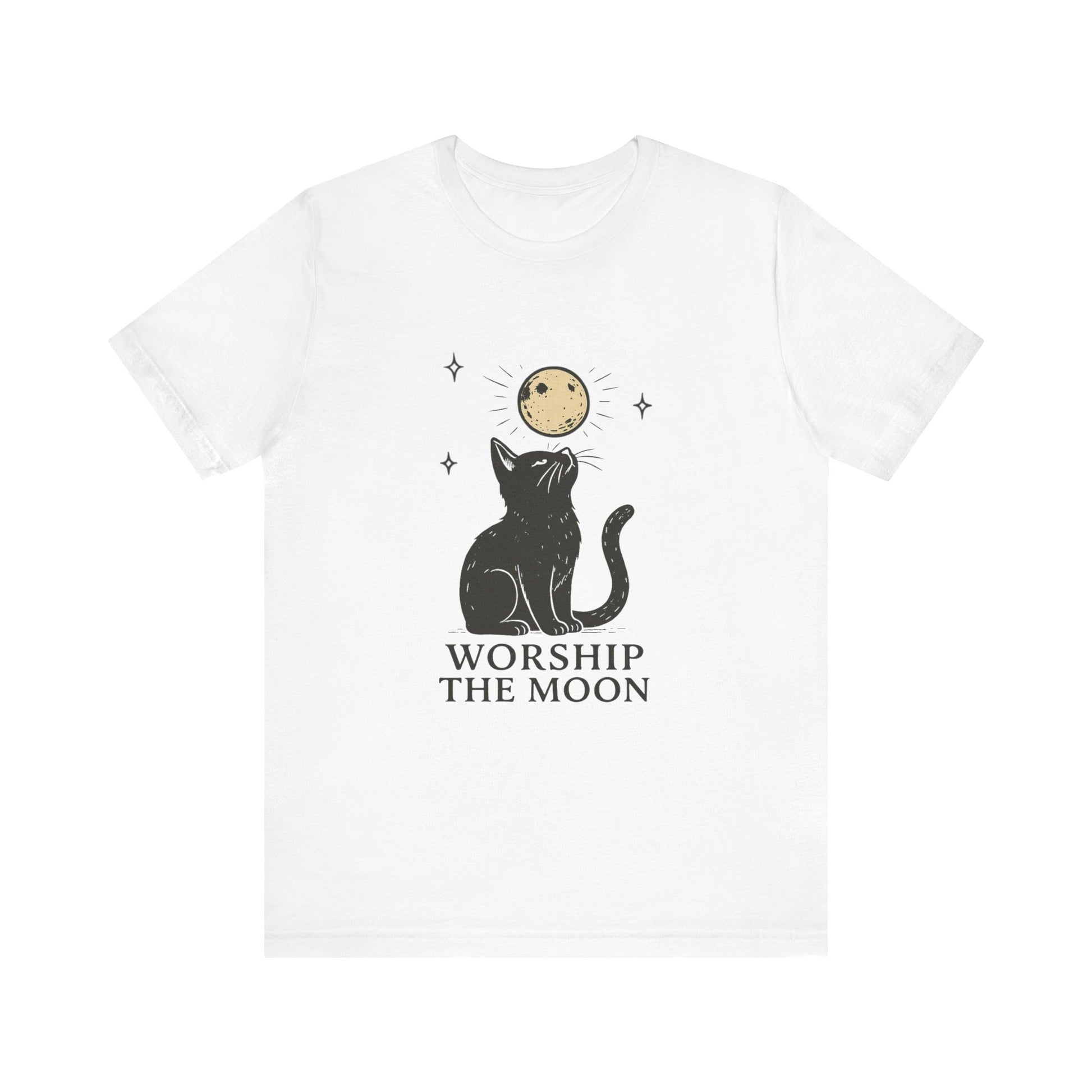 Worship The Moon, Cute Kitten Shirt, Celestial Cat Shirt - PopCultureByDesign36