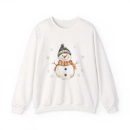Snowman Crewneck Sweatshirt, Winter Holiday Jumper, Christmas Snowman Sweater, Festive Winter Apparel, Cute Winter Pullover