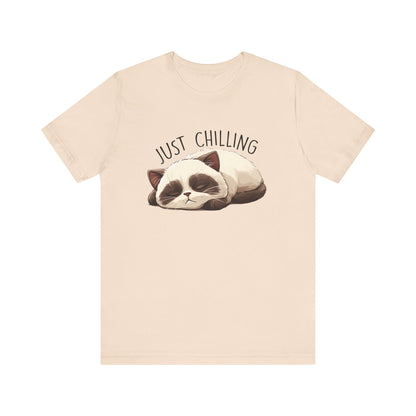 Just Chilling, Lazy Cat Shirt, Cute Cat Shirt, Cat Lover Gift, Funny Cat Shirt - PopCultureByDesign36