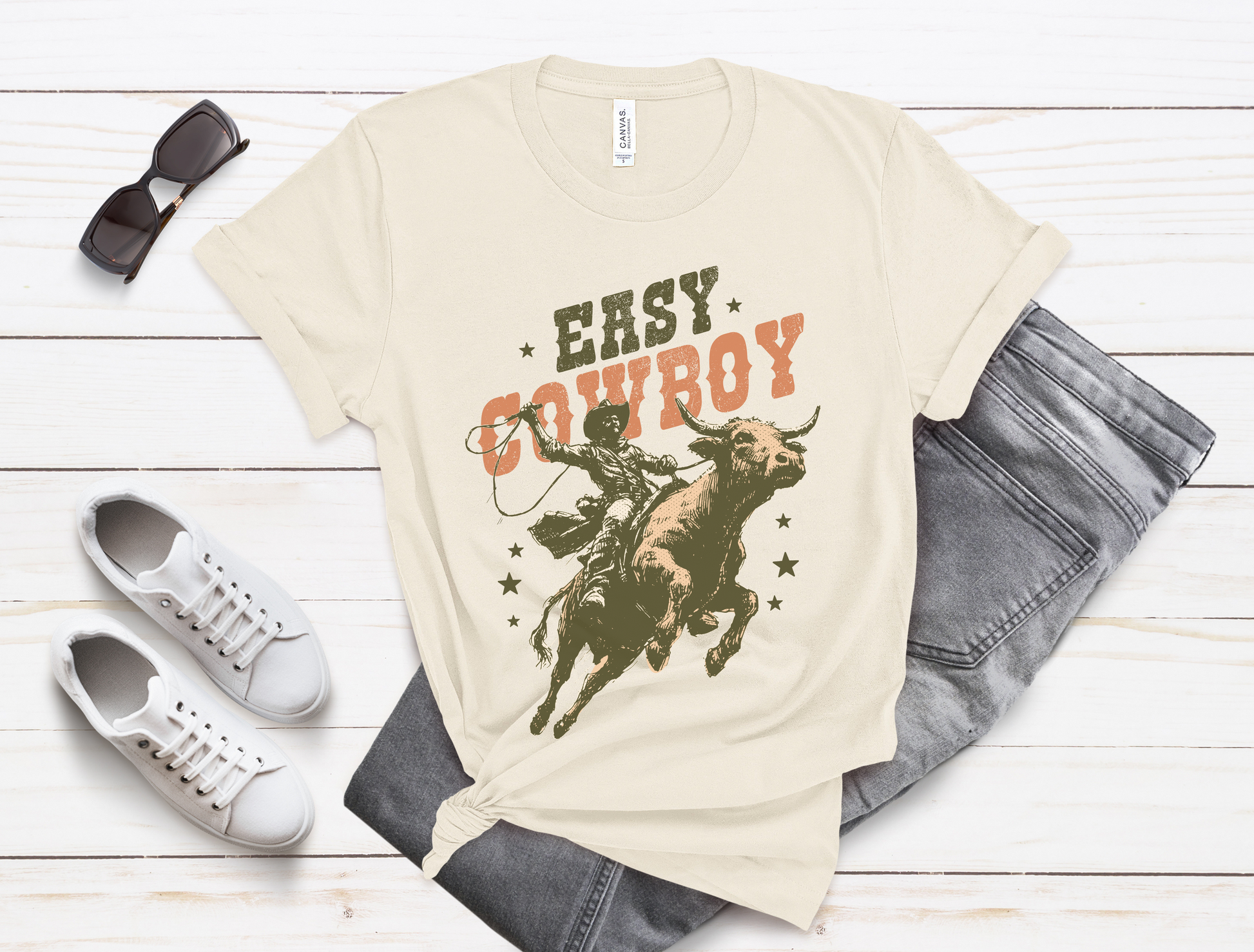 Vintage Looking Horse Tee, Cowboy Western Shirt, Rodeo T-Shirt - PopCultureByDesign36